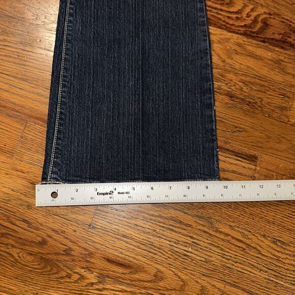 Calvin Klein Flare Leg Blue Jeans Dark Wash Denim Comfort Stretch Size 14/32 - Picture 9 of 11